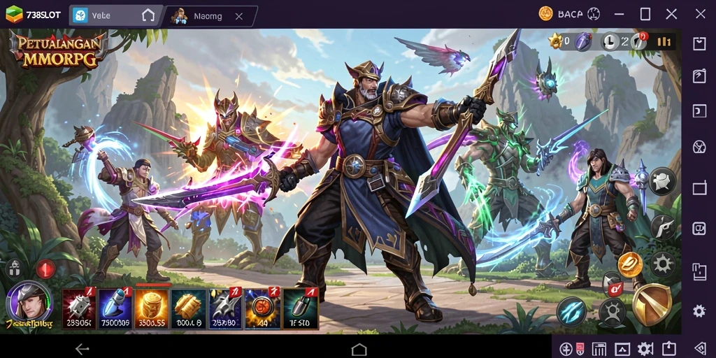 Tangkapan layar dari gameplay seru di 738SLOT yang menunjukkan pertempuran epik.