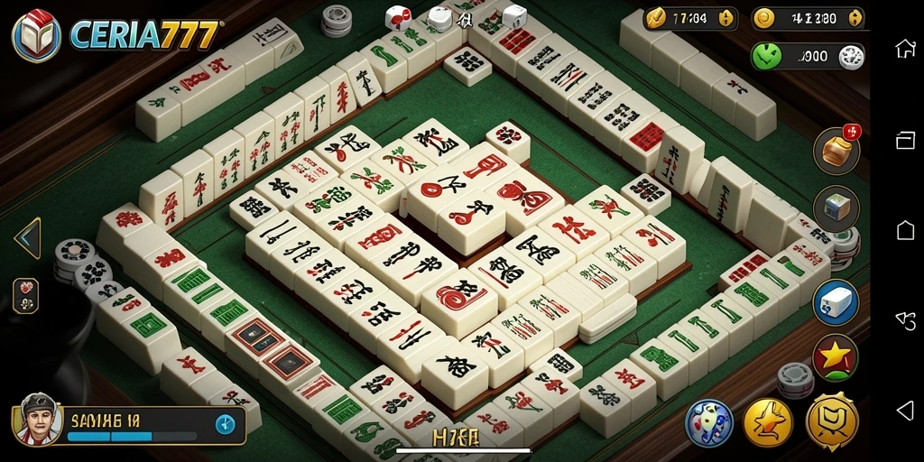 Tampilan gameplay Mahjong yang seru dan menantang di CERIA777.