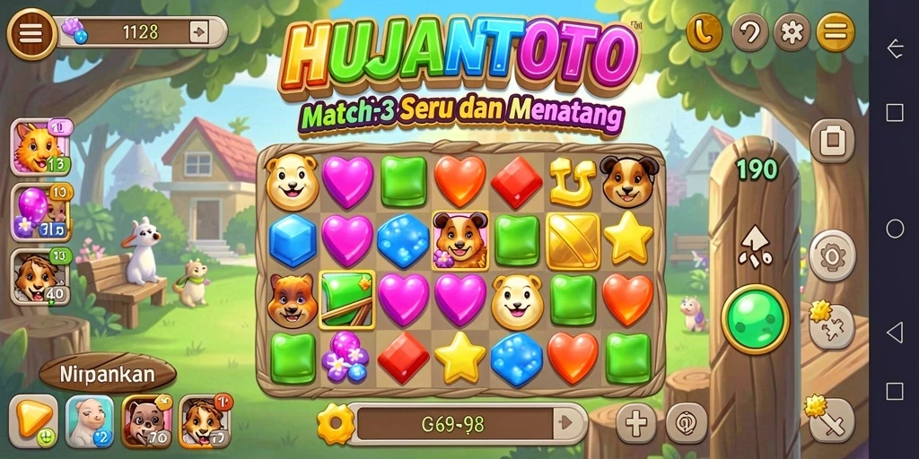 Screenshot gameplay HUJANTOTO yang penuh warna dan mengasyikkan.