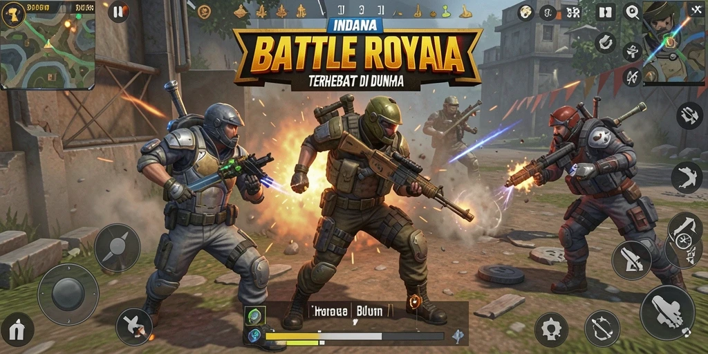Screenshot gameplay INDAAA penuh aksi Battle Royale