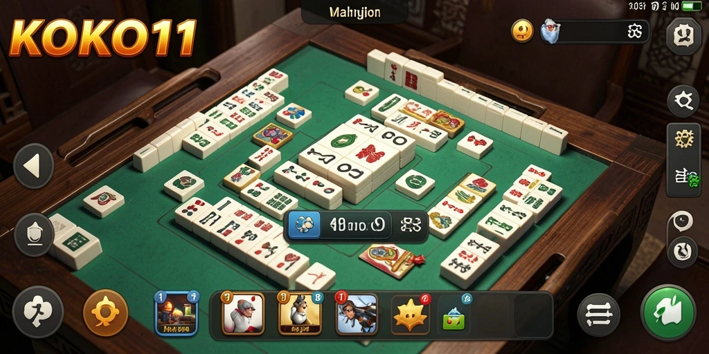 Screenshot gameplay KOKO11 menampilkan papan Mahjong yang menarik.