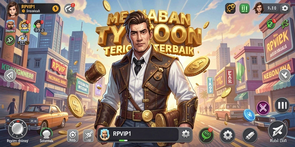 Screenshot utama RPVIP1 menunjukkan gameplay Tycoon yang menarik.