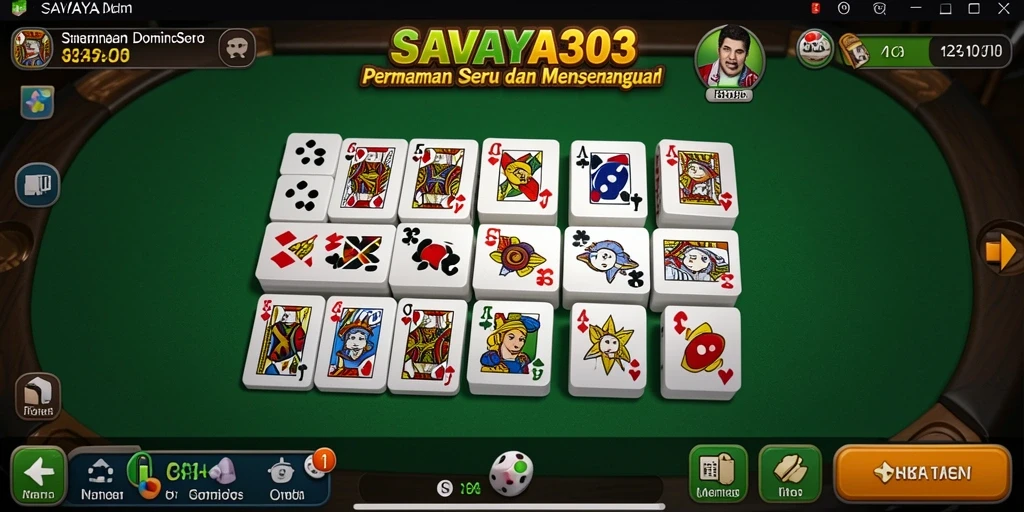 Tampilan gameplay menarik dari SAVAYA303 yang menampilkan permainan Domino.